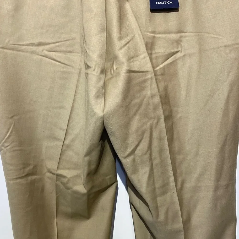 Nautica Women's Khaki Button‎ Zip Wool Chino Pants Size 36